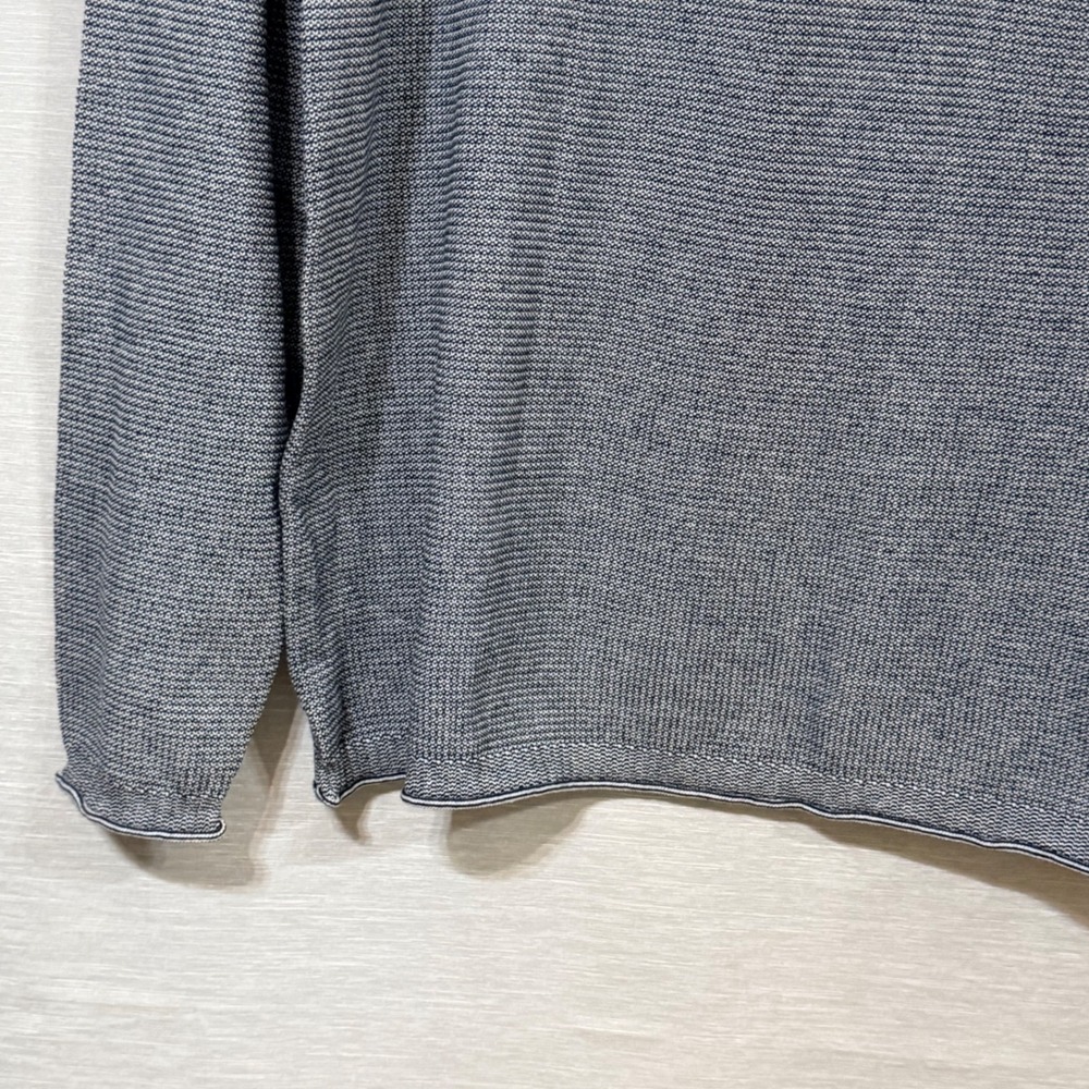 Hawker Rye Mens XL Navy White Textured Crewneck Cotton Sweater MGF-MGS-10253 - Picture 3 of 7